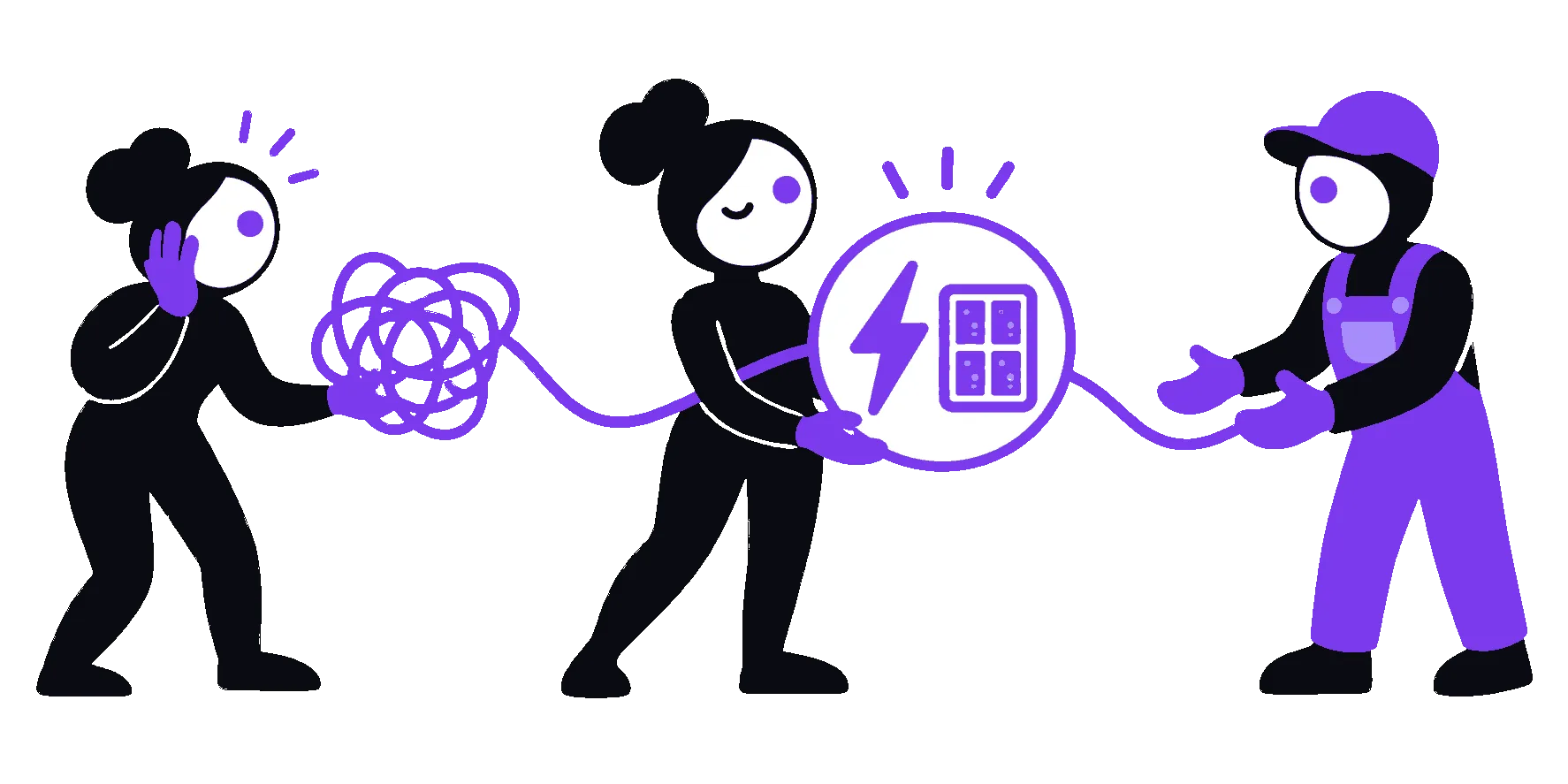 Ava taking an outage, spark, or panel request for an electrical team without live-wire instructions